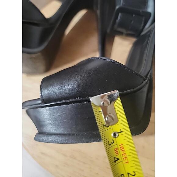 Yves Saint Laurent Platform Black Sandals Size 36.5/US 6.5 Heels - Picture 8 of 14